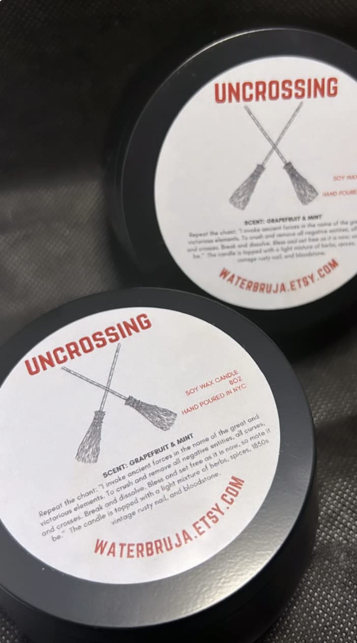 Jinx breaker hex removal candle label close up