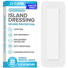 JJ CARE waterproof adhesive island dressing 4x10 inch case image
