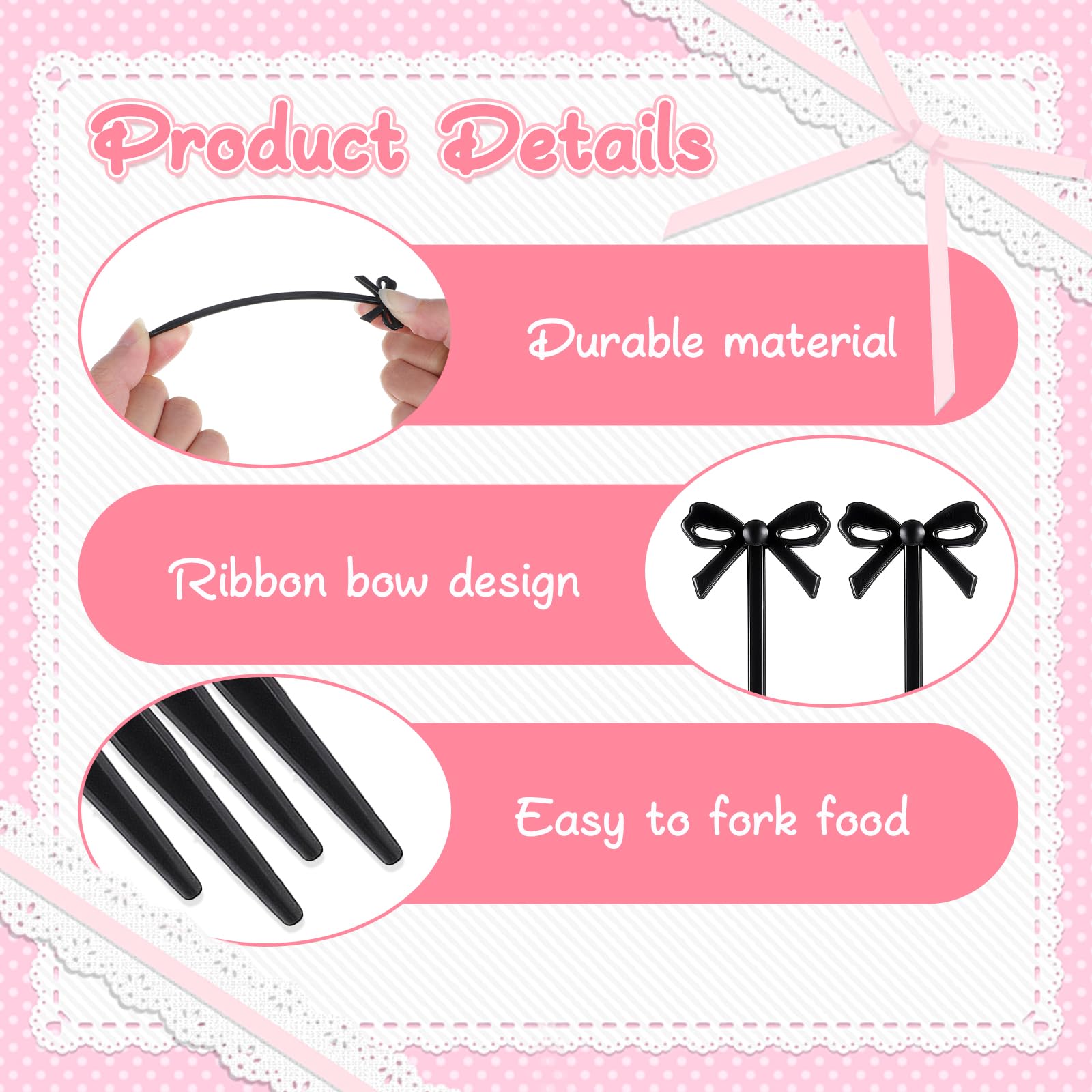 PS material black bow skewers by JJUNW