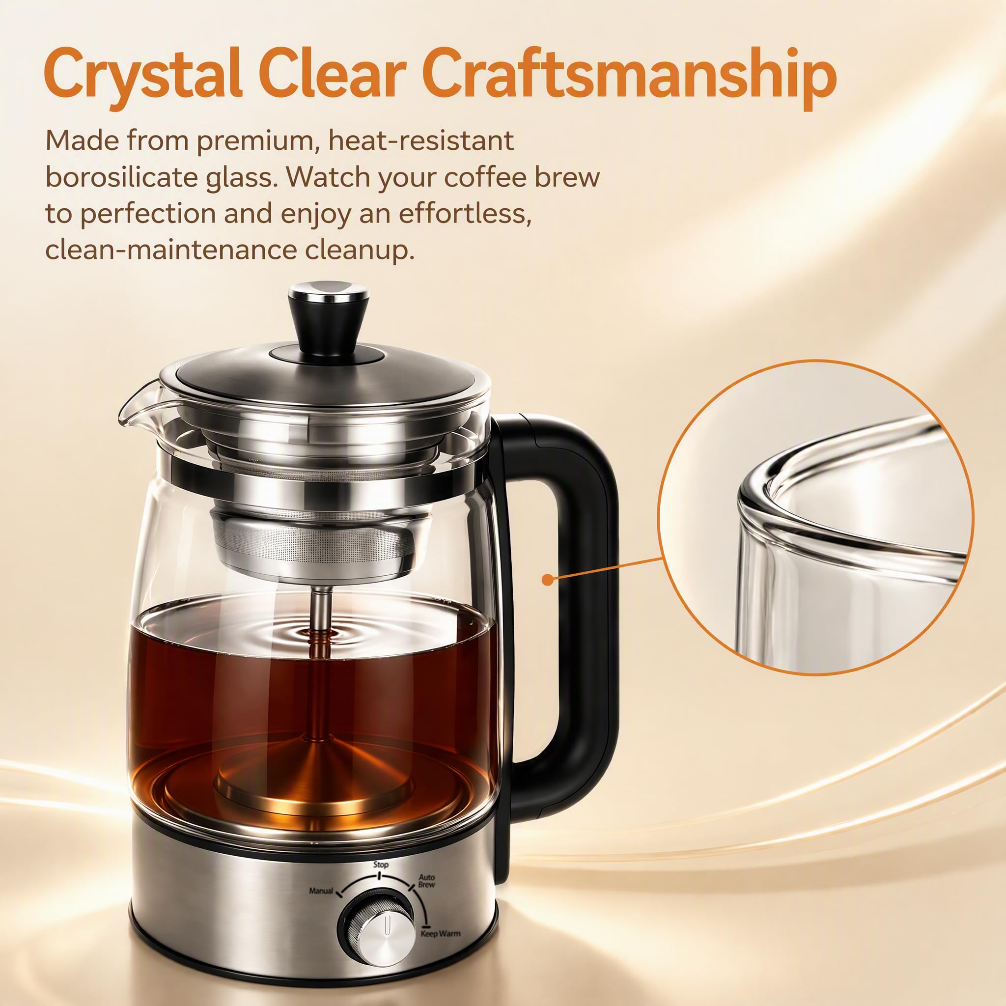 borosilicate glass carafe viewable brewing progress jjxeqo