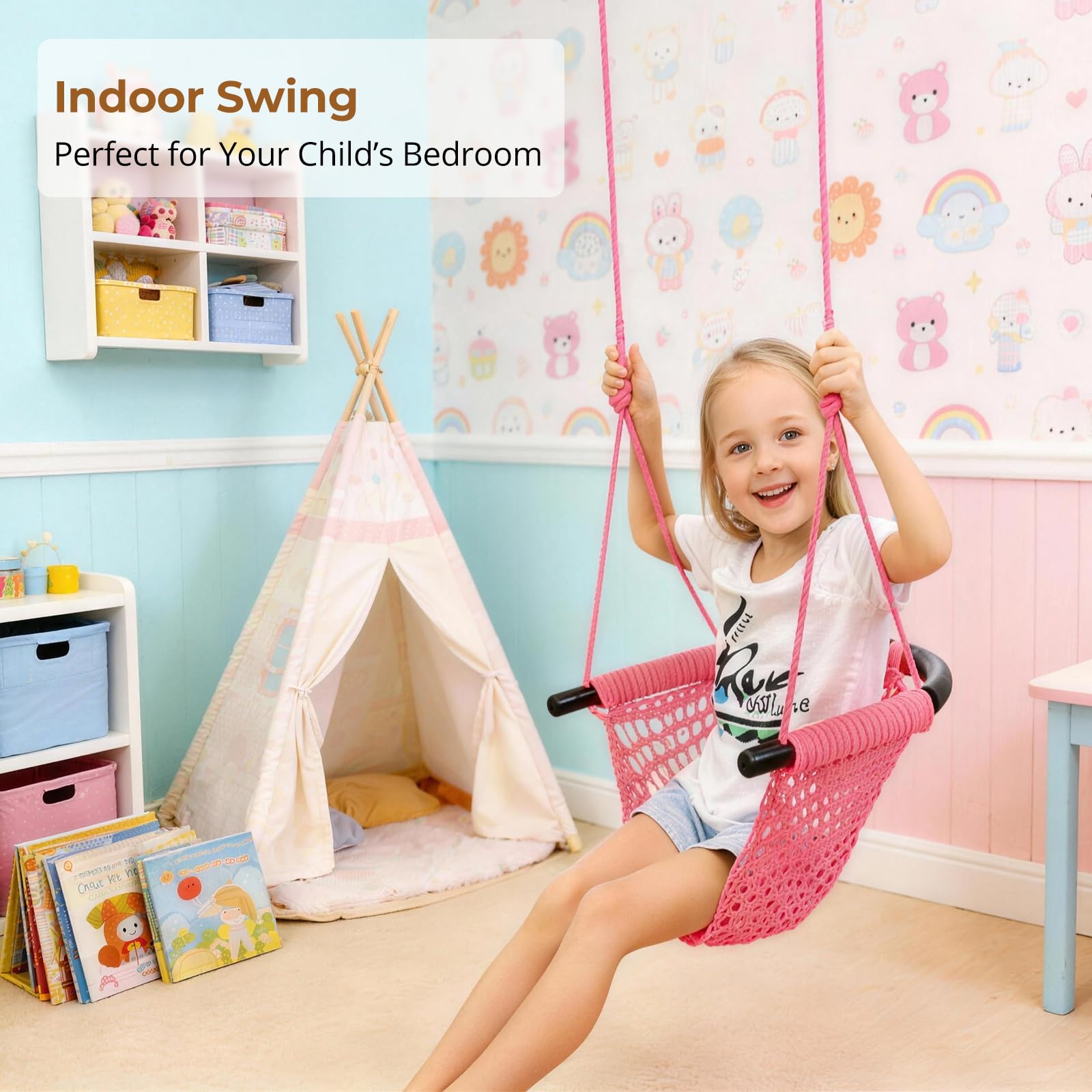 Indoor outdoor swing seat for backyard garden playground
