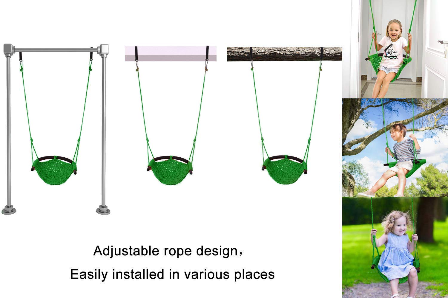 Snap hooks and swing straps kit included