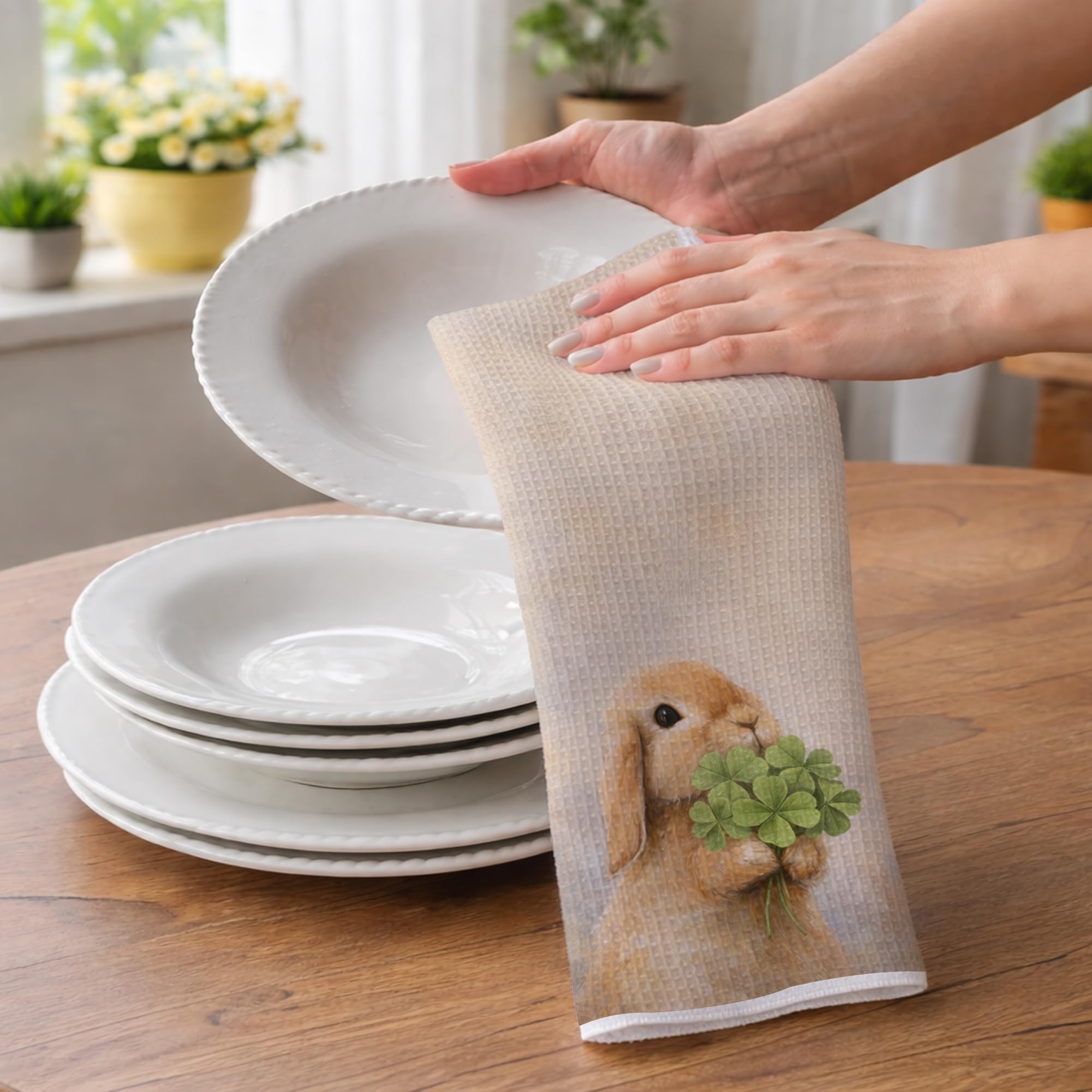 16x24 inch decorative hand towel with bunny design