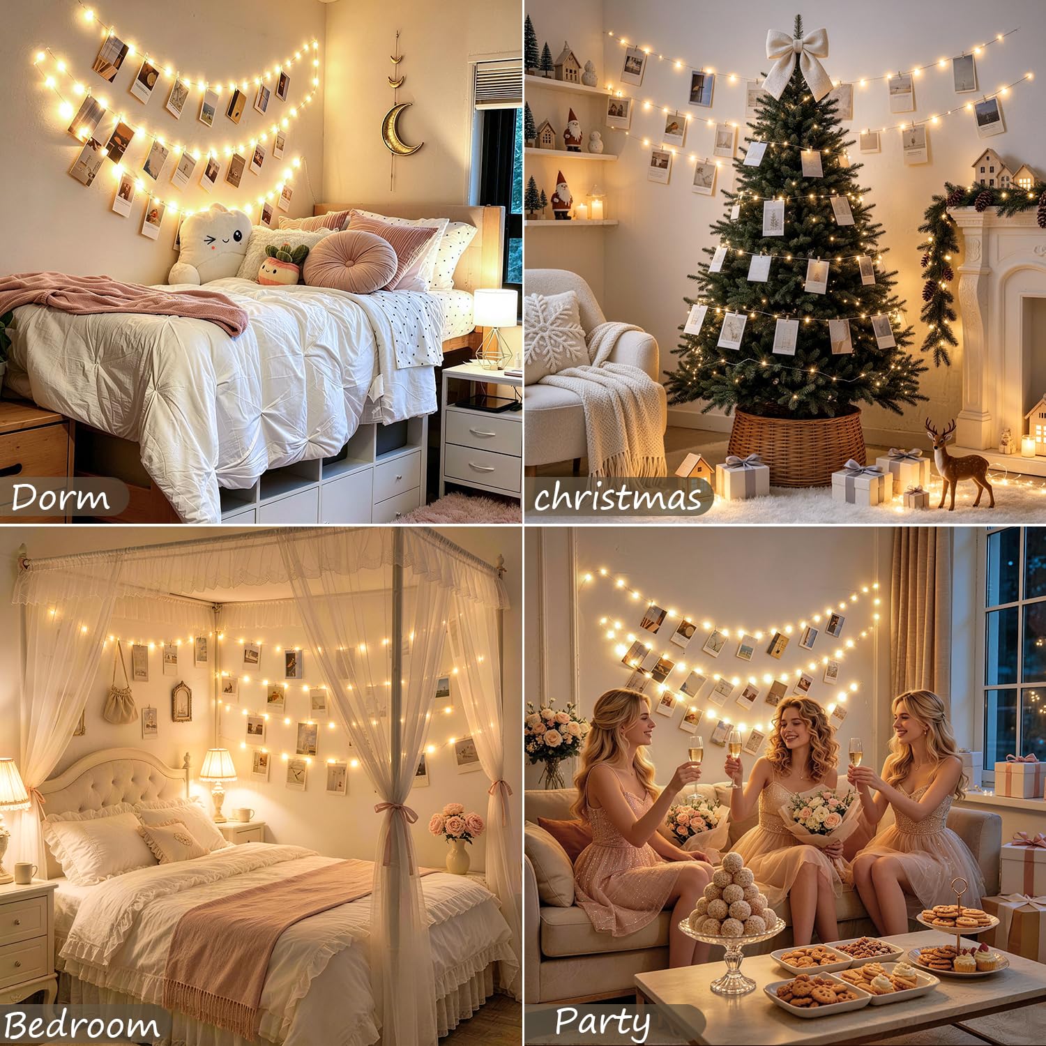 33ft battery operated fairy lights with 50 clips