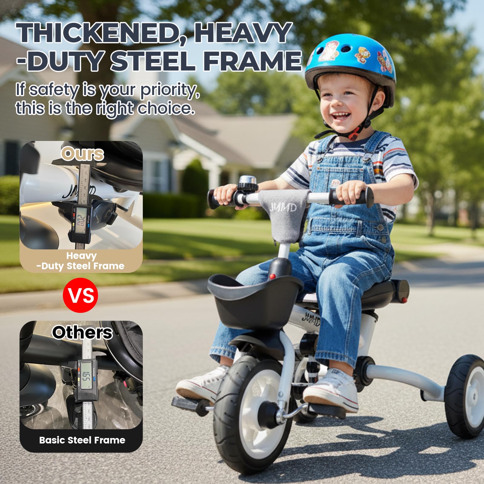 JMMD 3-point safety harness detachable safety bar and rear dual brakes