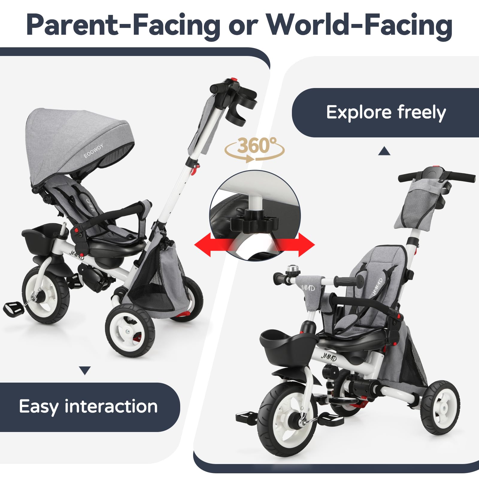 JMMD 360 degree swivel seat with multi-position recline