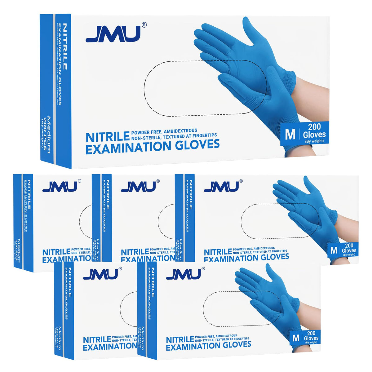 JMU 200 Blue Disposable Nitrile Exam Gloves Medium product image