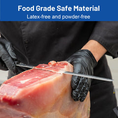 Black food grade nitrile gloves for cooking and food service