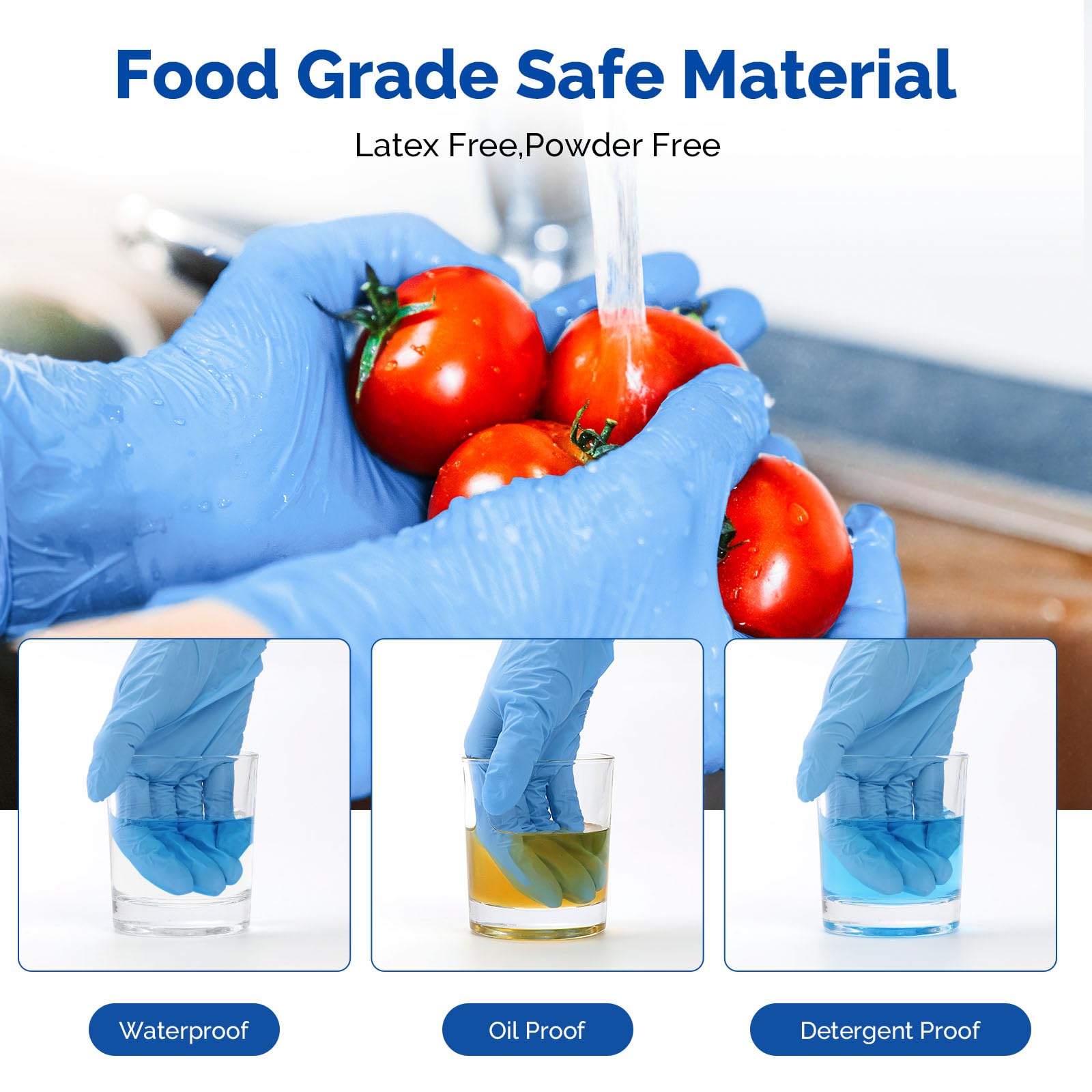 Medical-grade nitrile gloves JMU 3.5mil blue alt text