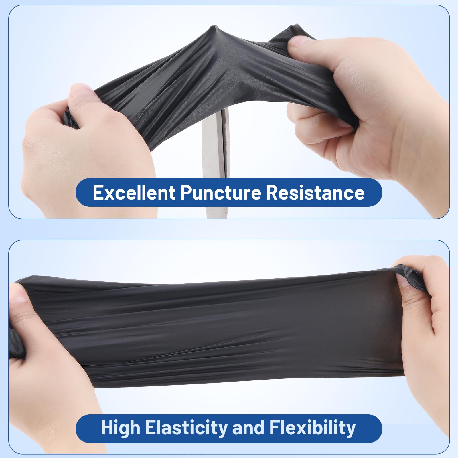 Nitrile gloves with textured fingertips for grip