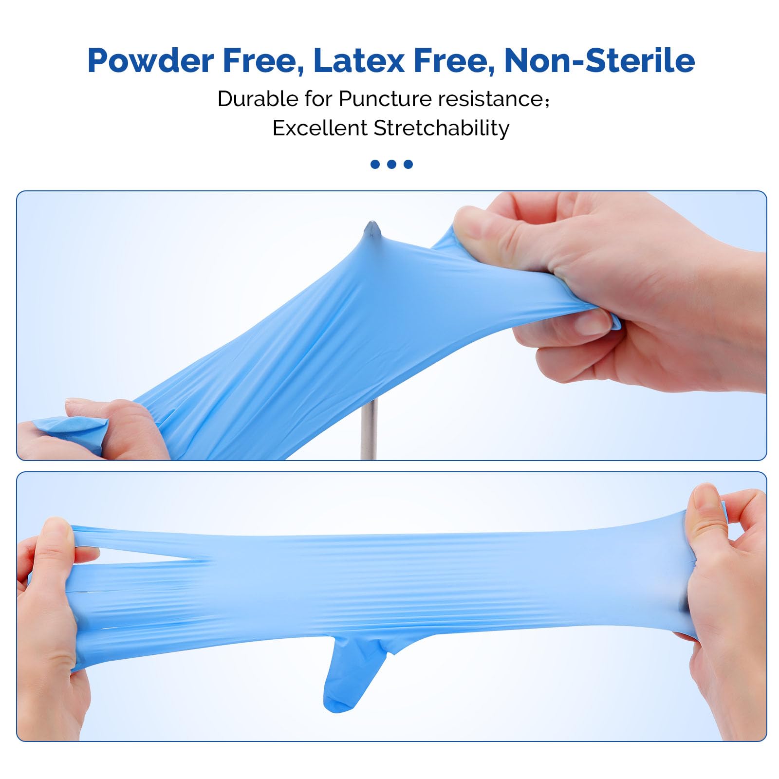 Textured fingertips for grip JMU nitrile gloves medium alt text