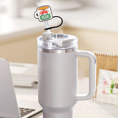 Spill-proof reusable silicone straw cover for Stanley Cup Tumbler image 4