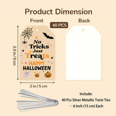 Trick Or Treat Bag Tags 6 inch twist ties for party favors by JNSVIEA