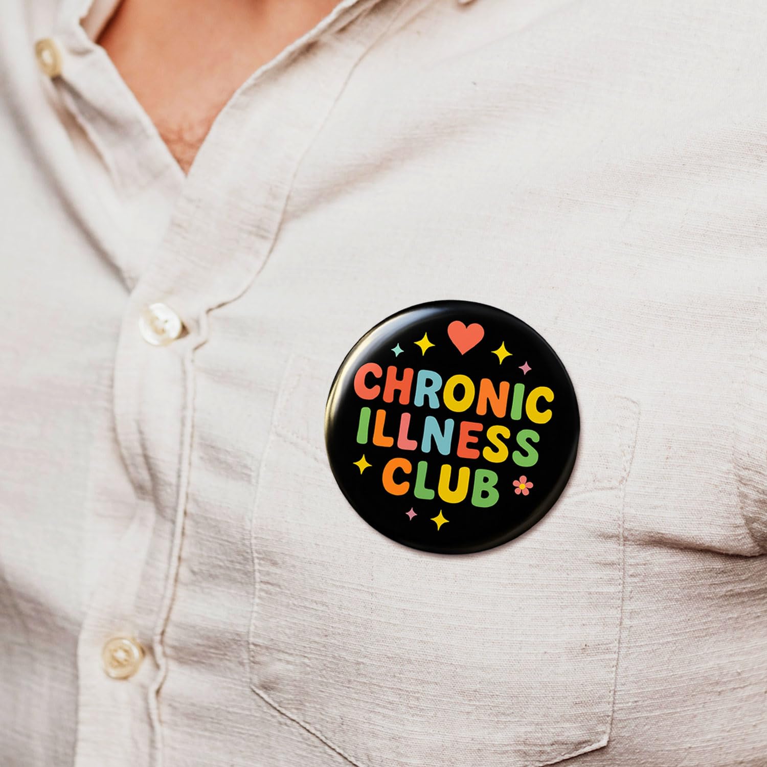 2.3 inch diameter badge for everyday wear
