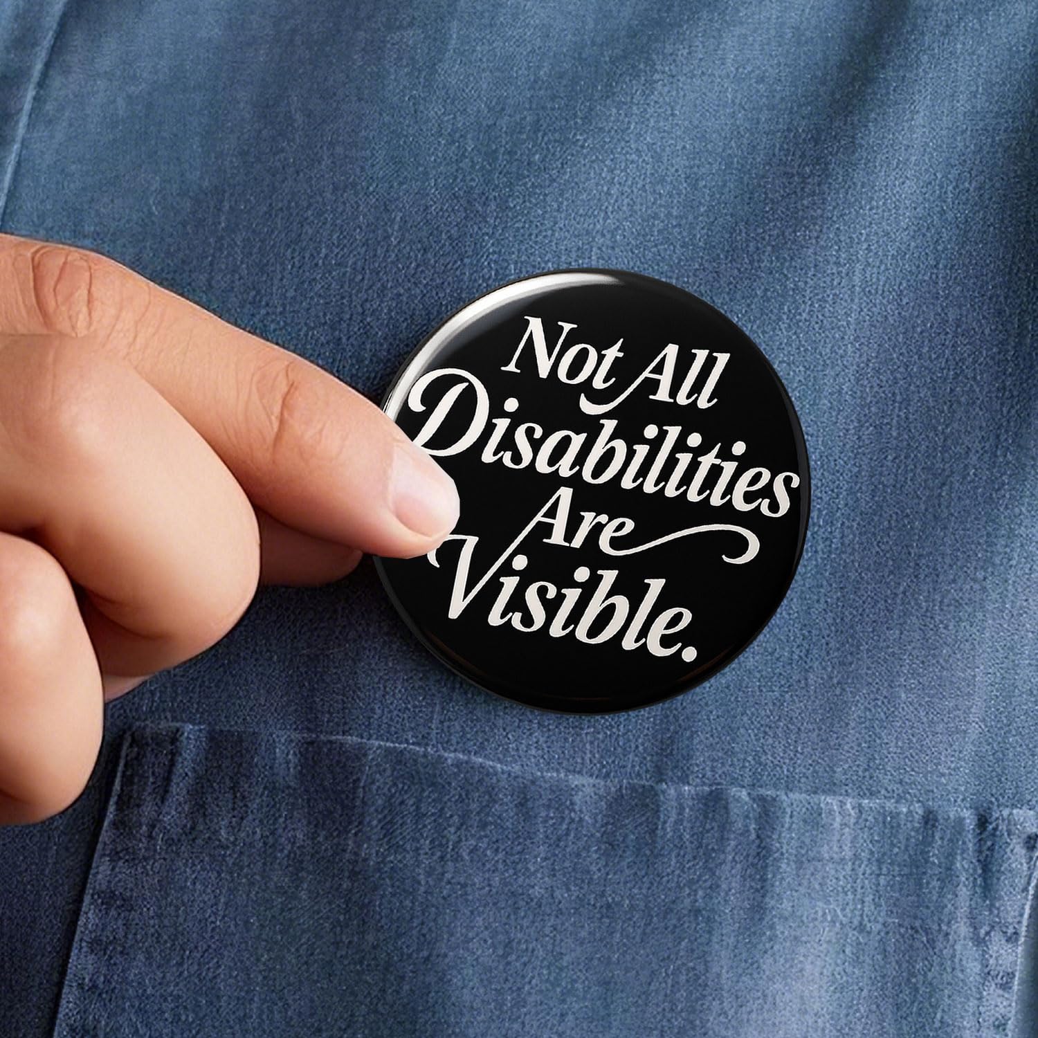 JNSVIEA Not All Disabilities Are Visible badge for clothing bags and accessories