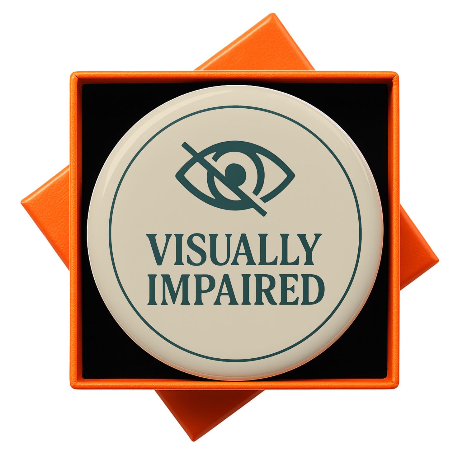 JNSVIEA durable visually impaired pin badge button 2.3 inch with gift box
