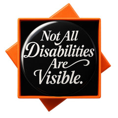 JNSVIEA Not All Disabilities Are Visible Pin Badge Button 2.3 inch gift box packaging