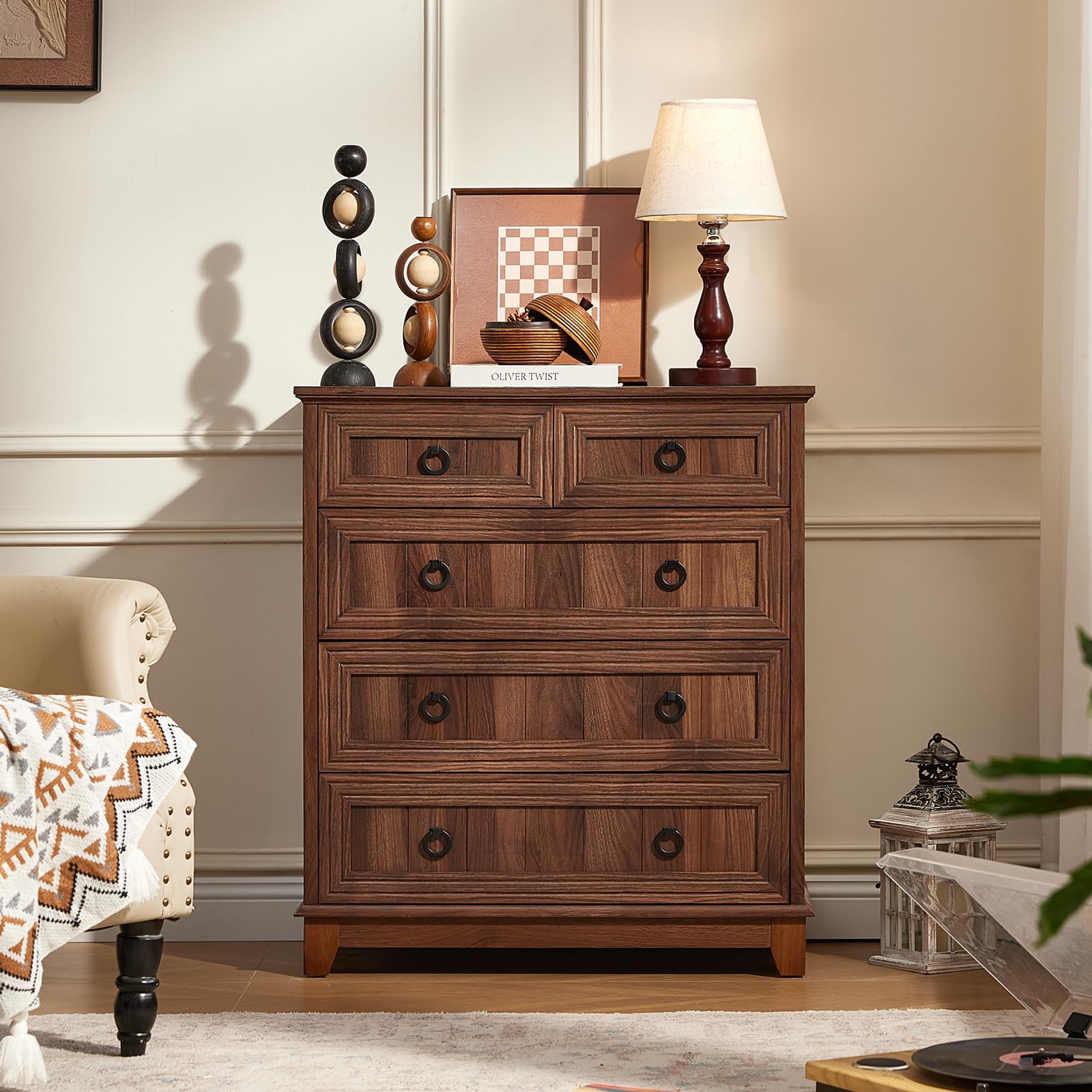 Joaxswe 33.2 tall dresser with five drawers