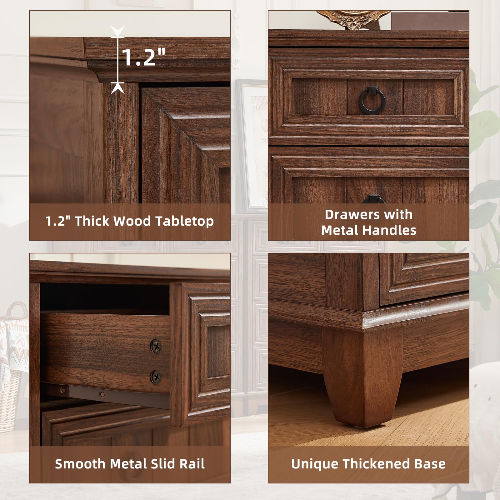 Dresser with metal glides and solid wood legs Joaxswe