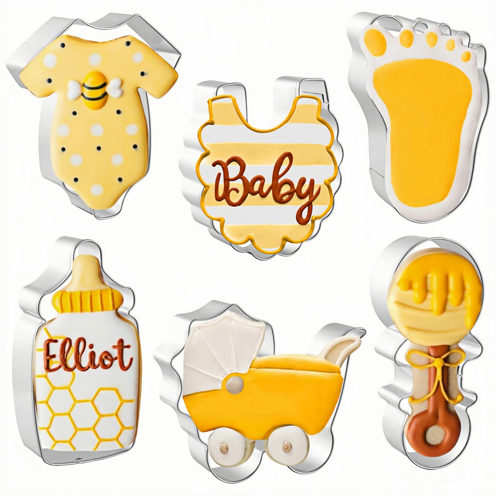JOB JOL baby shower cookie cutters set front view