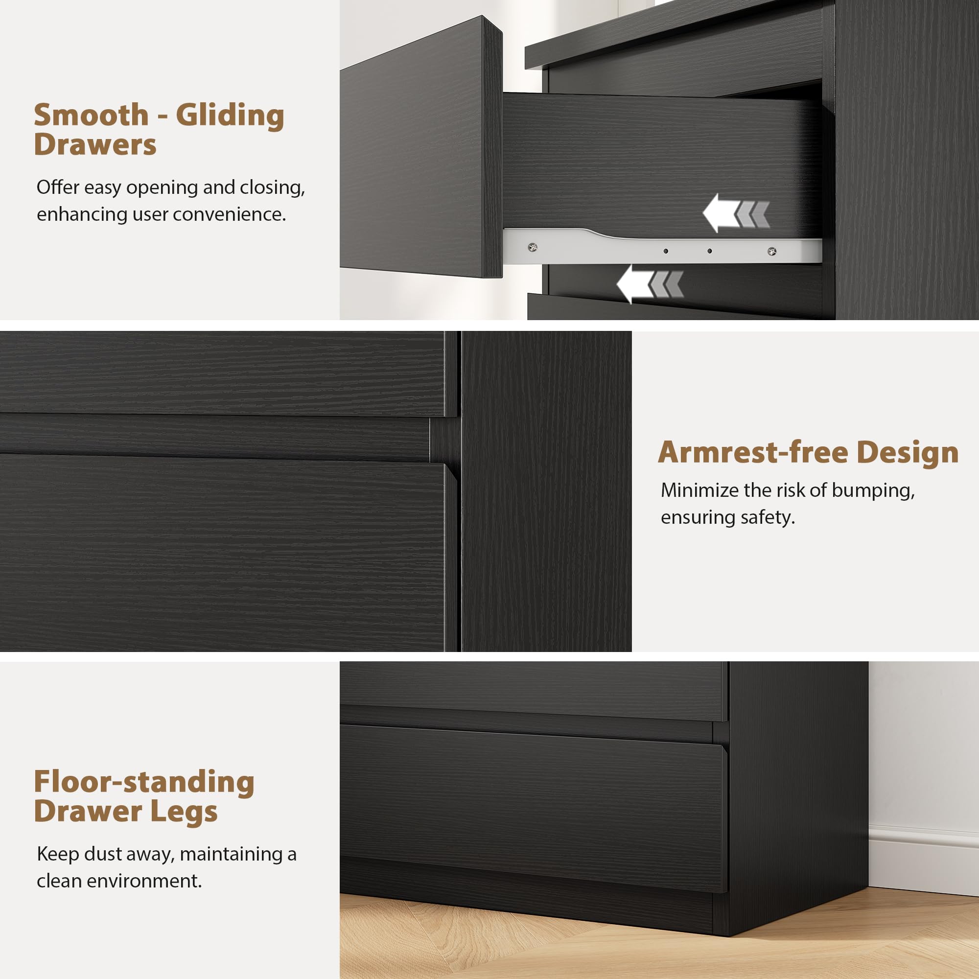 Jocoevol Black 15d 23-7w 40-4h dimensions dresser