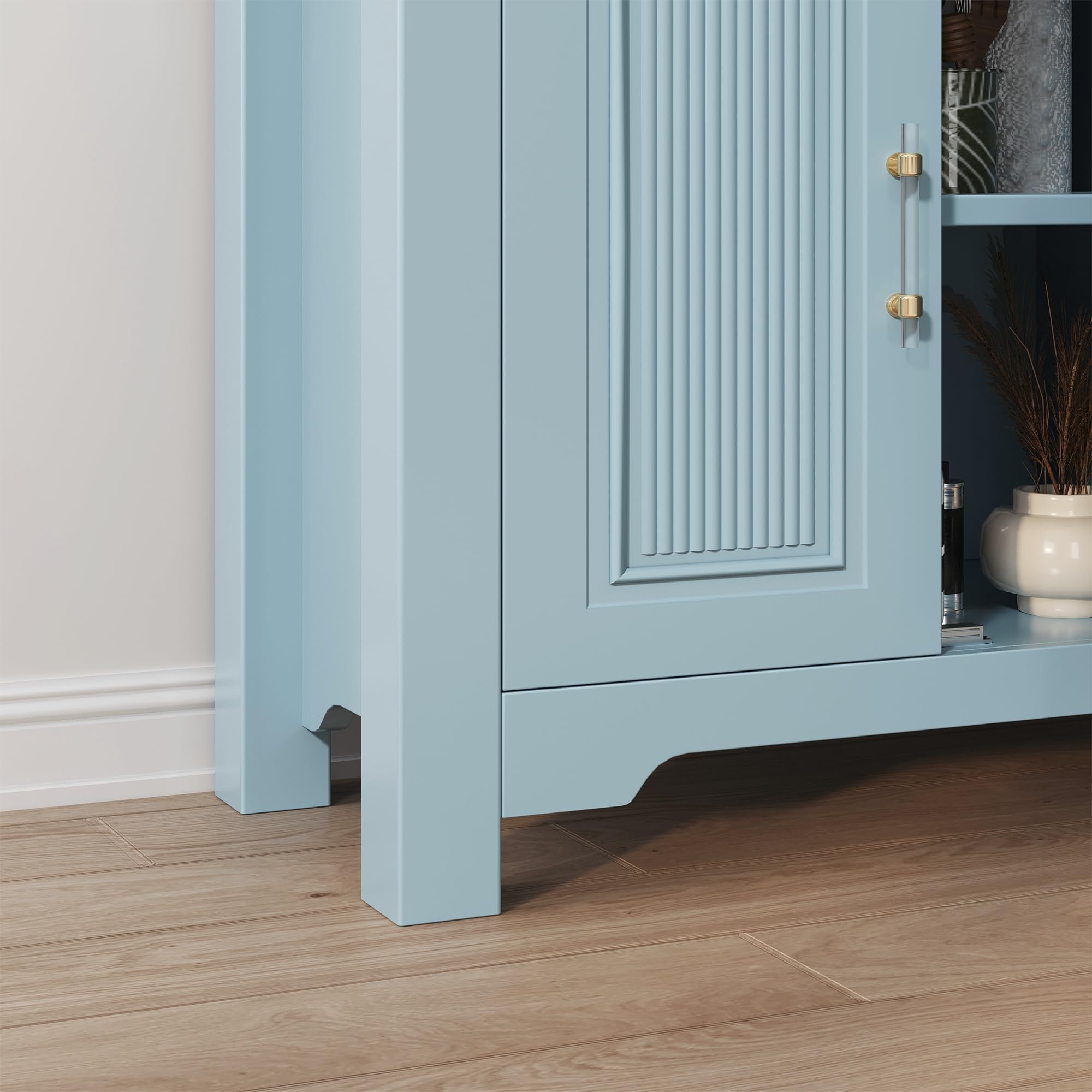 Jocoevol slate blue kitchen living room storage cabinet