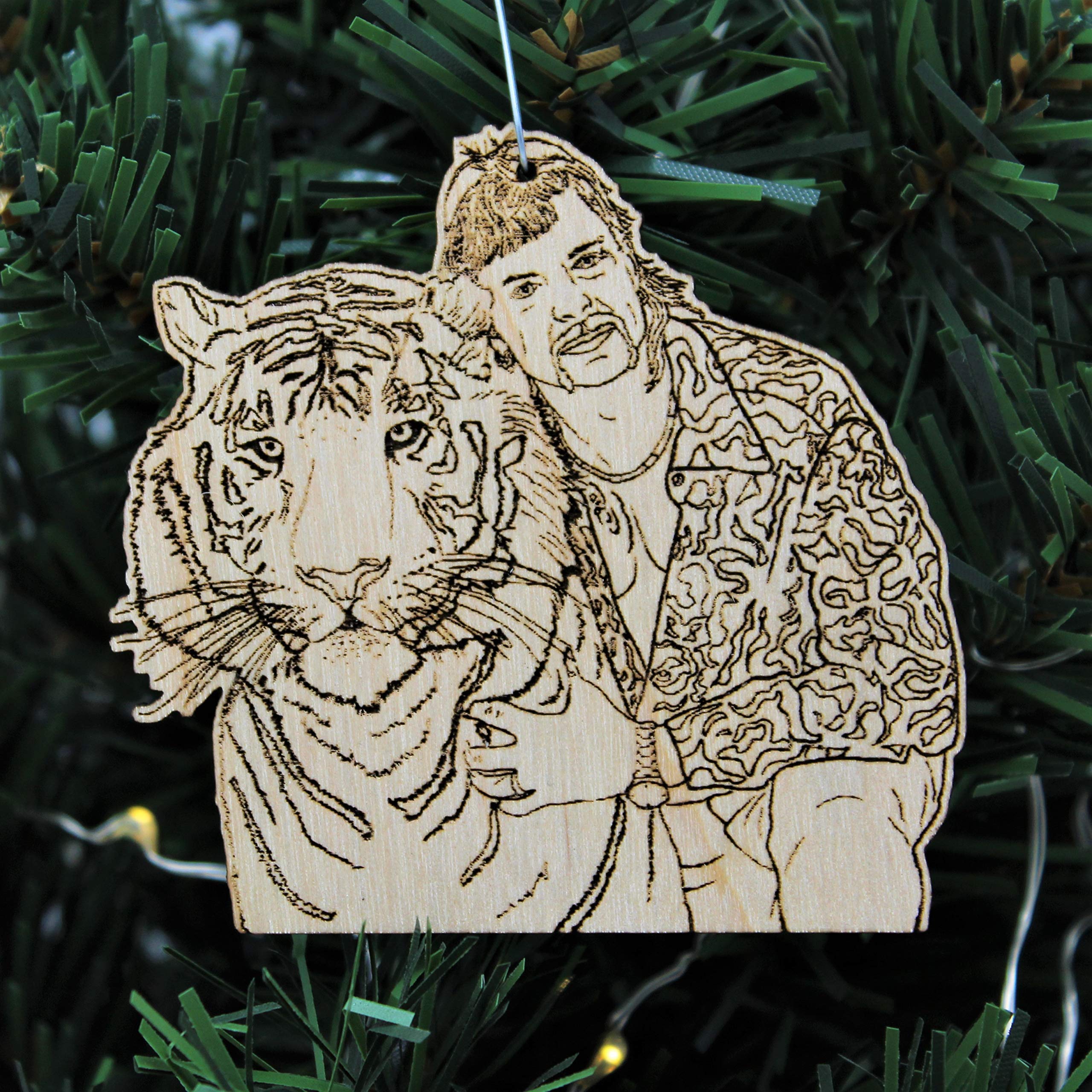 Joe Exotic handmade wood rear-view mirror hanger ornament