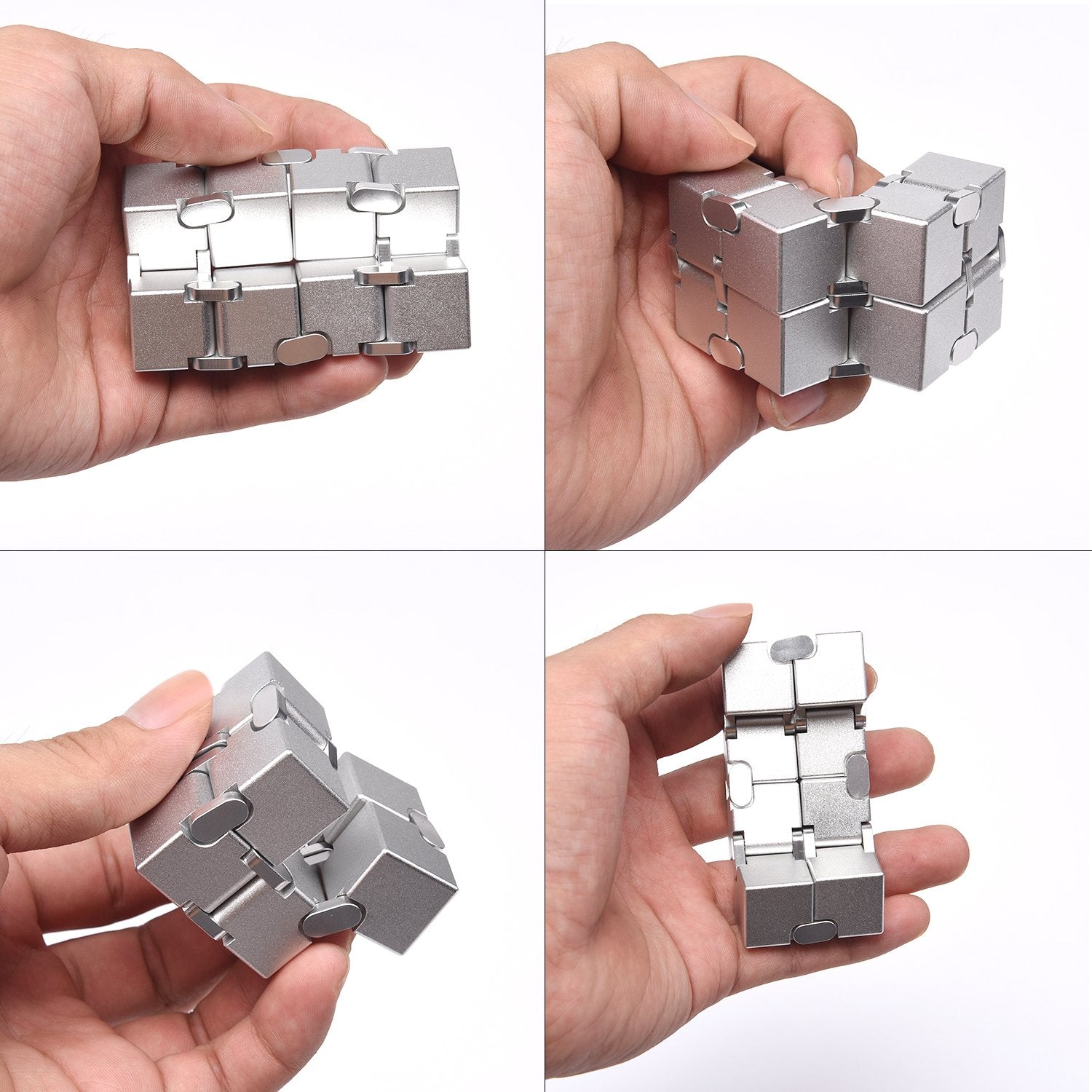 Aluminum infinity cube designed for ADHD anxiety relief