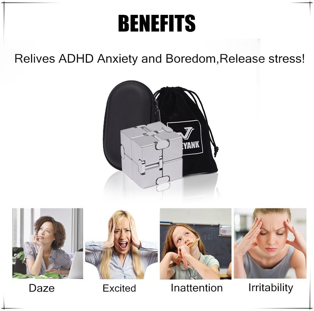 Handheld stress relief cube shaped for flexible use
