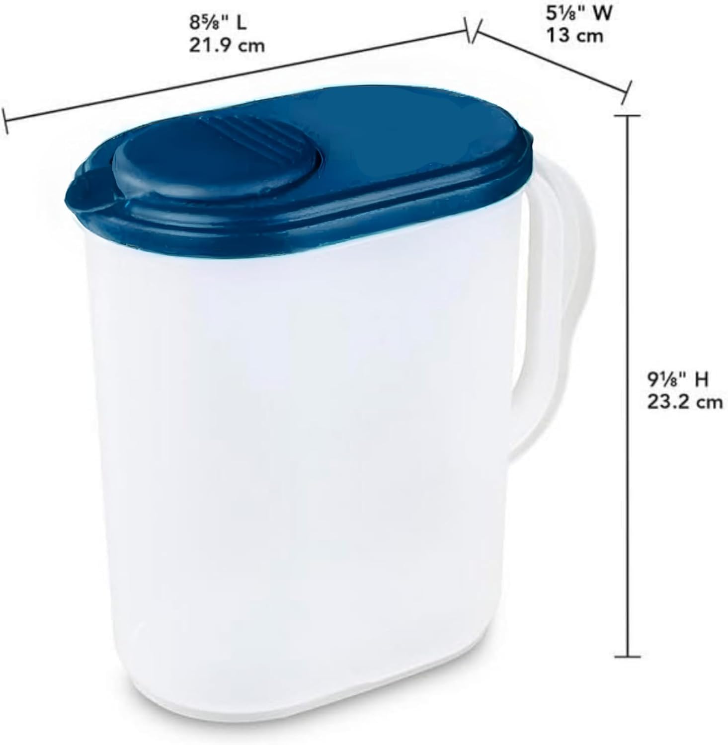 BPA-free 1 gallon pitcher navy with lid