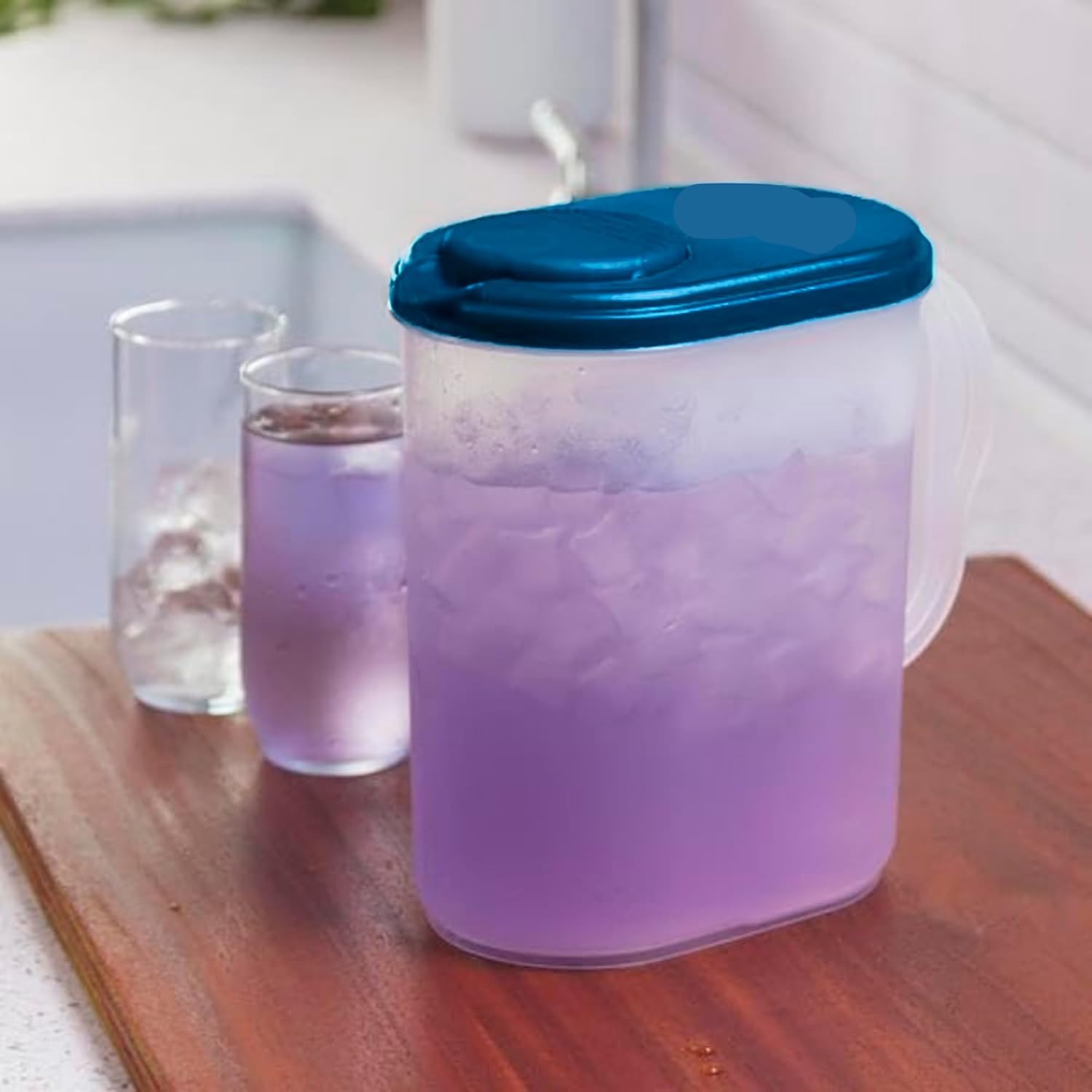 1 gallon pitcher with graduated measure marks navy