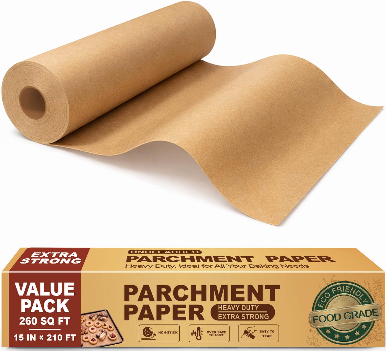 JOFULER unbleached parchment paper roll for baking