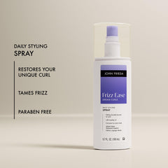Heat protection feature highlighted on Dream Curls styling spray