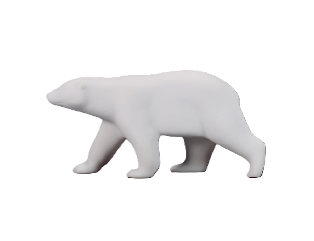 Polar Bear Sculpture by John Perry Pellucida 10in long, signed underside