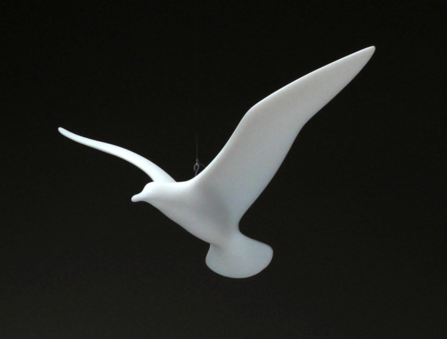 Signed Pellucida resin Seagull Mobile sculpture
