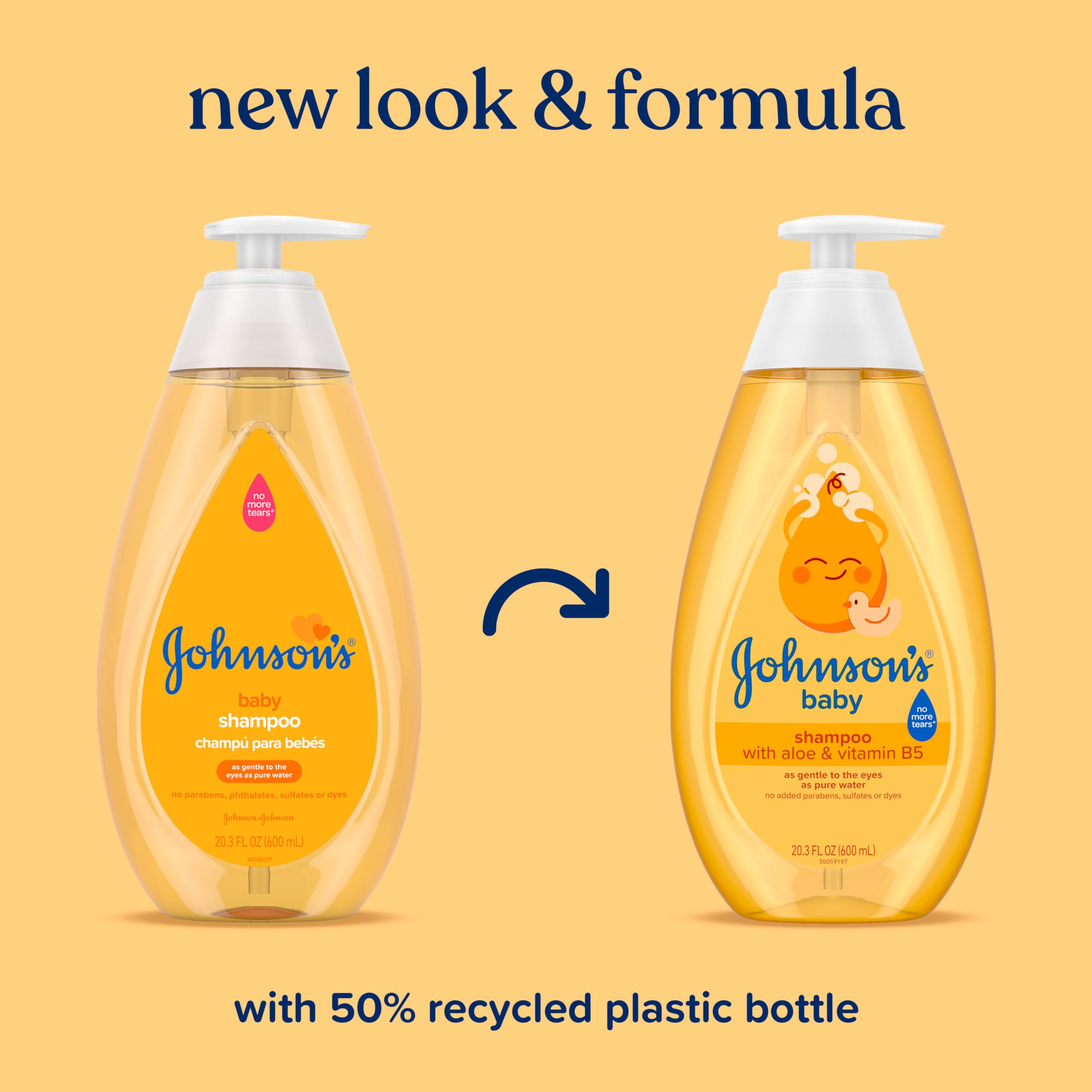 Bottle of Johnson's Baby Shampoo Aloe Vera B5 20.3 oz
