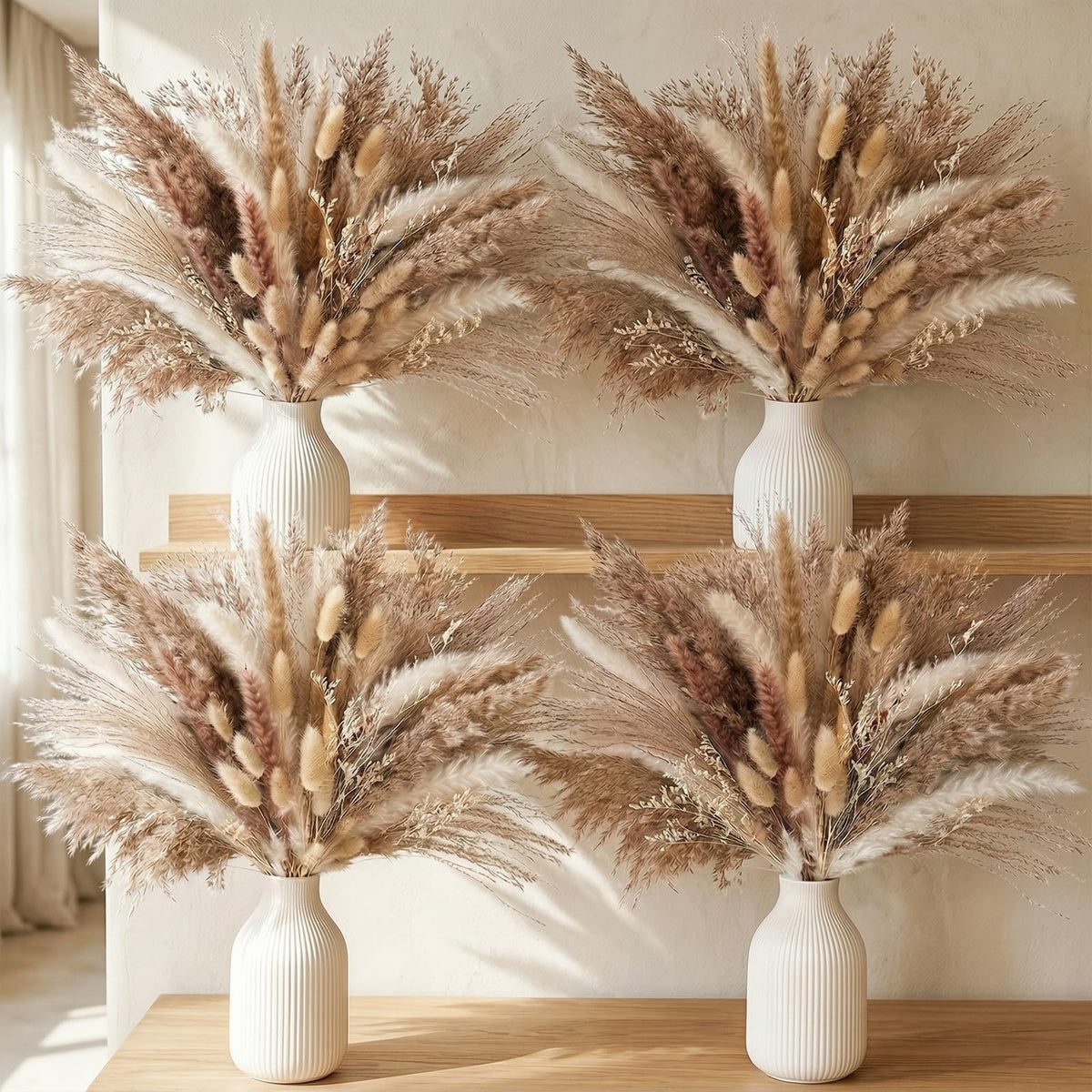 JOHOUSE 450PCS natural dried pampas grass decor overall view