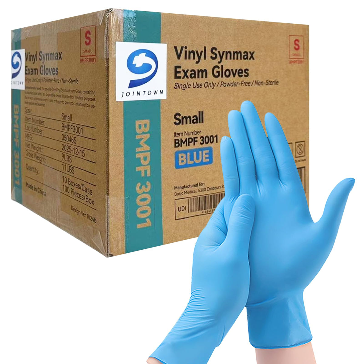 Jointown basic vinyl exam gloves blue