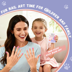 Clear nail adhesive tabs for kids press on nails by Jolly Snaps