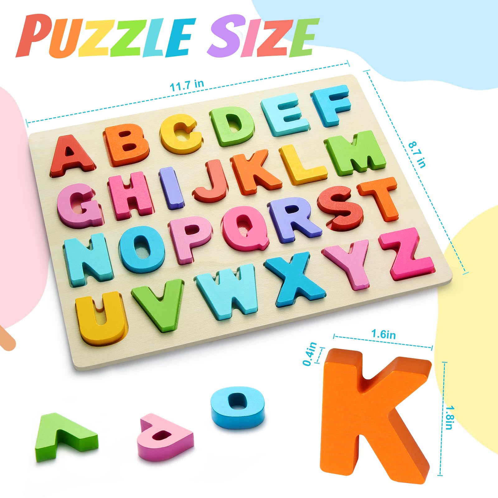 Montessori style alphabet learning toy for ages 3-5