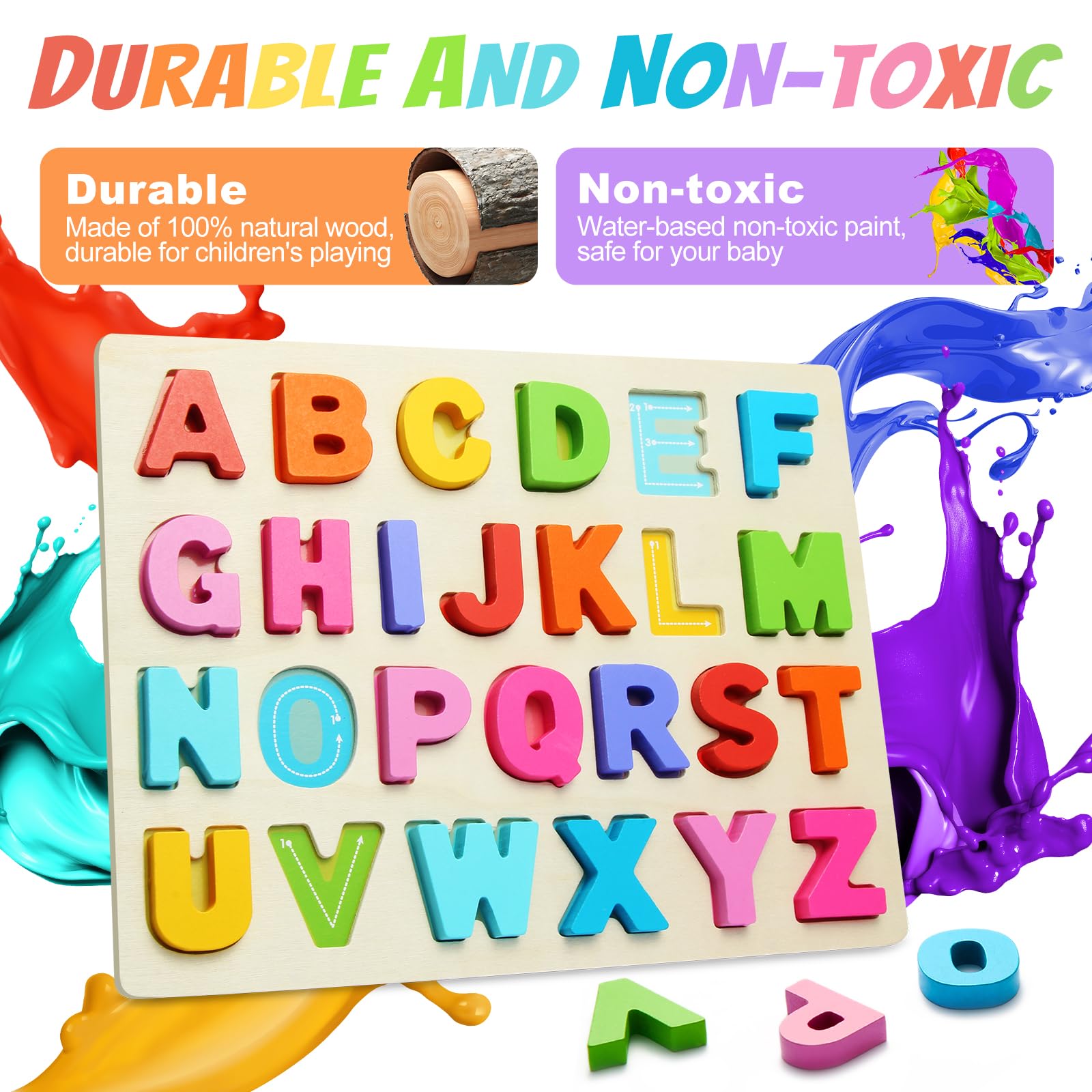 Brightly coloured ABC letters puzzle for kids