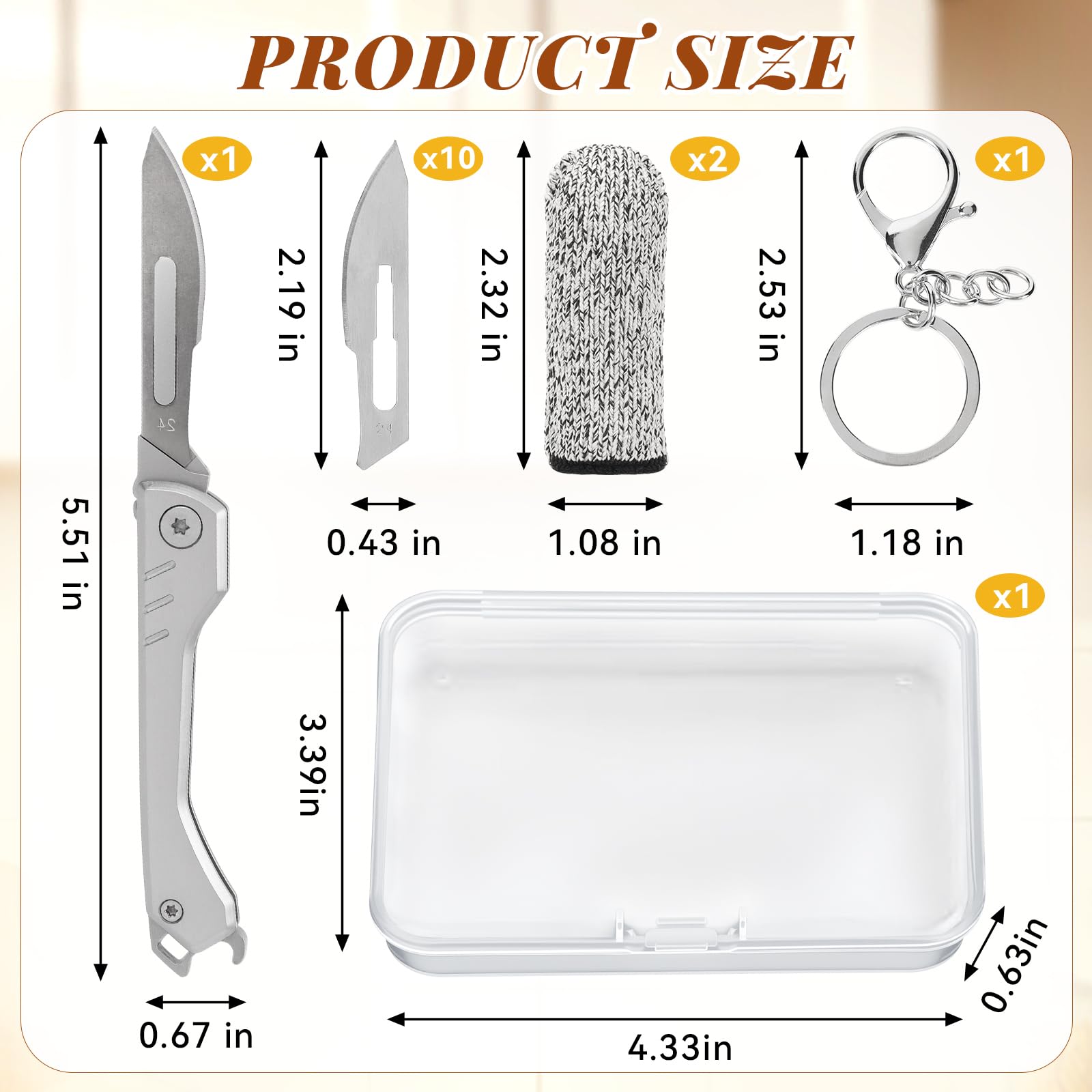 Folded size 3.27 in dough scorer knife with blades