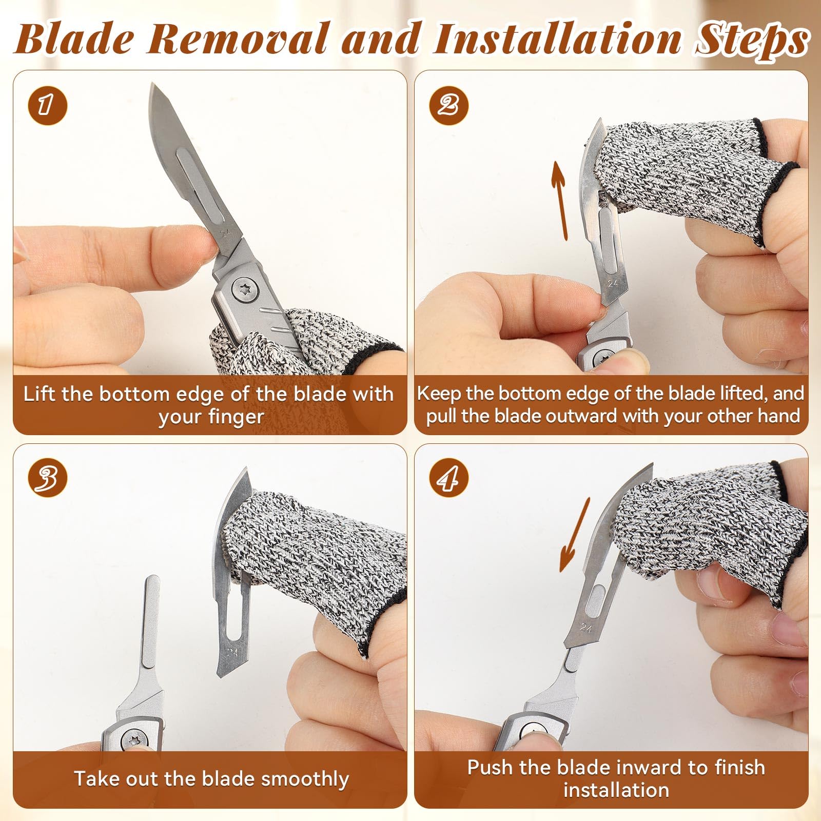Silver colored bread scoring tool for baking and travel
