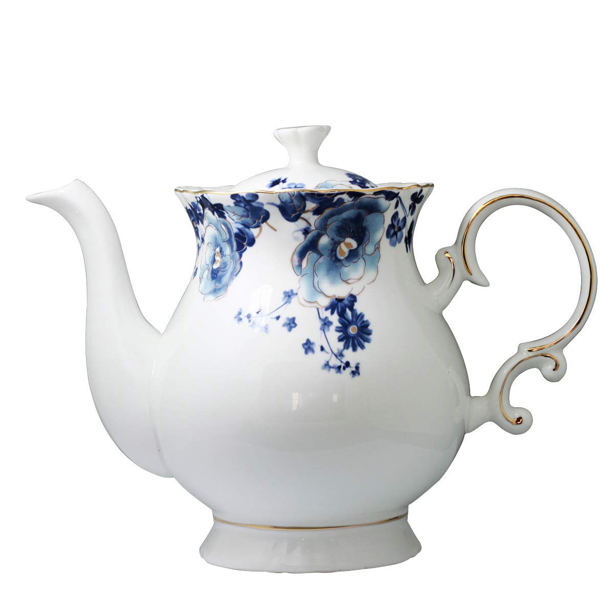 Jomop european style ceramic teapot in blue and white