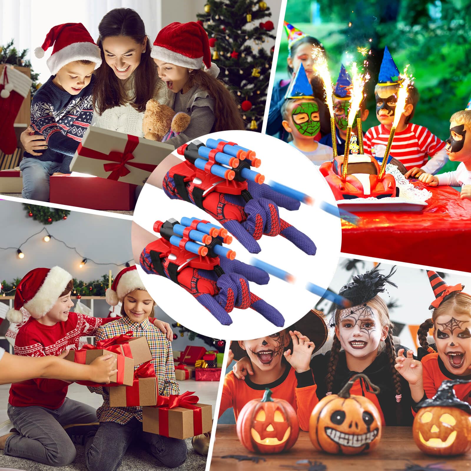 Holiday play setup featuring JONEG Web Shooters for parties