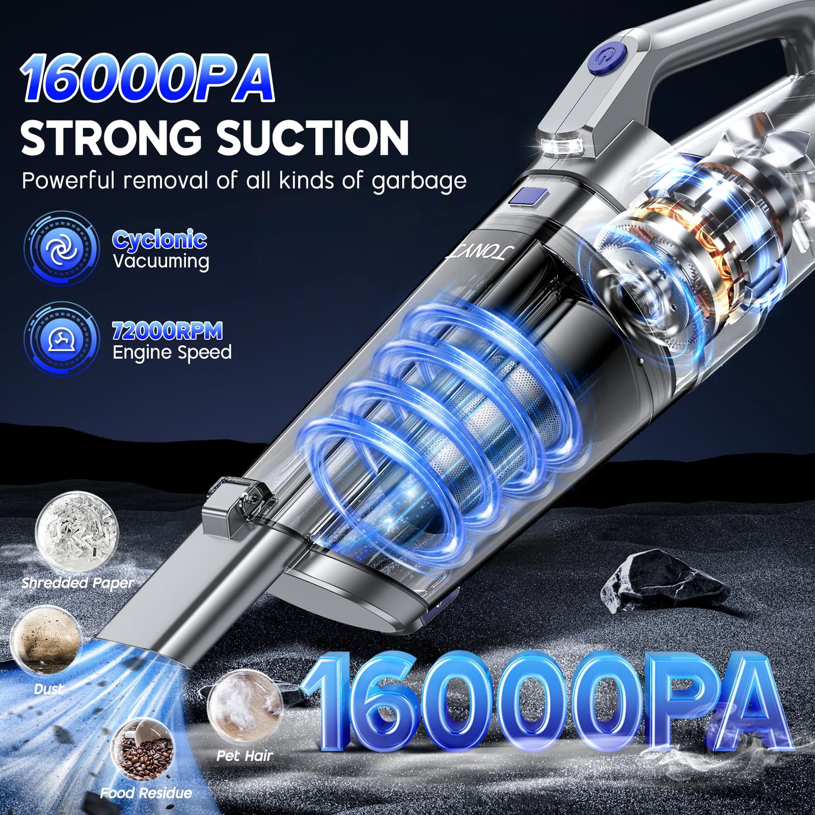 High suction 16000PA on JONYJ vacuum