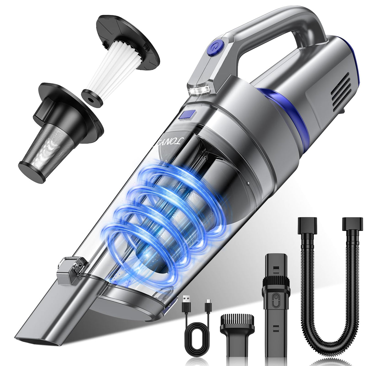 JONYJ handheld vacuum cordless with LED light