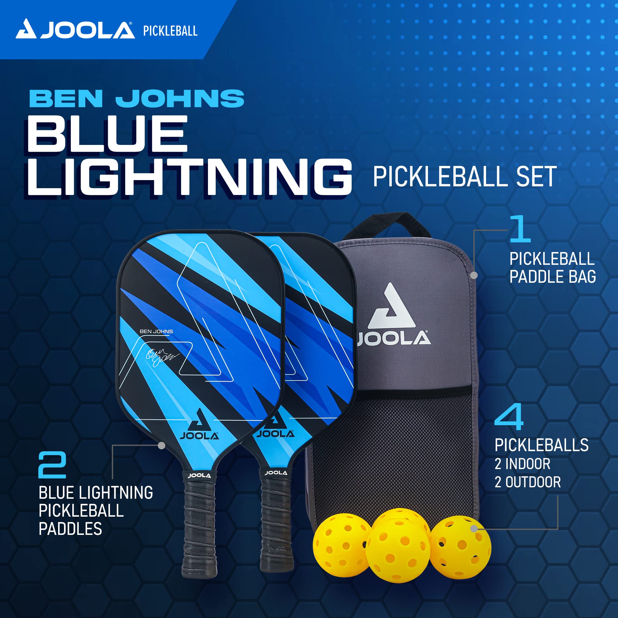 JOOLA pickleball set four balls and paddle bag