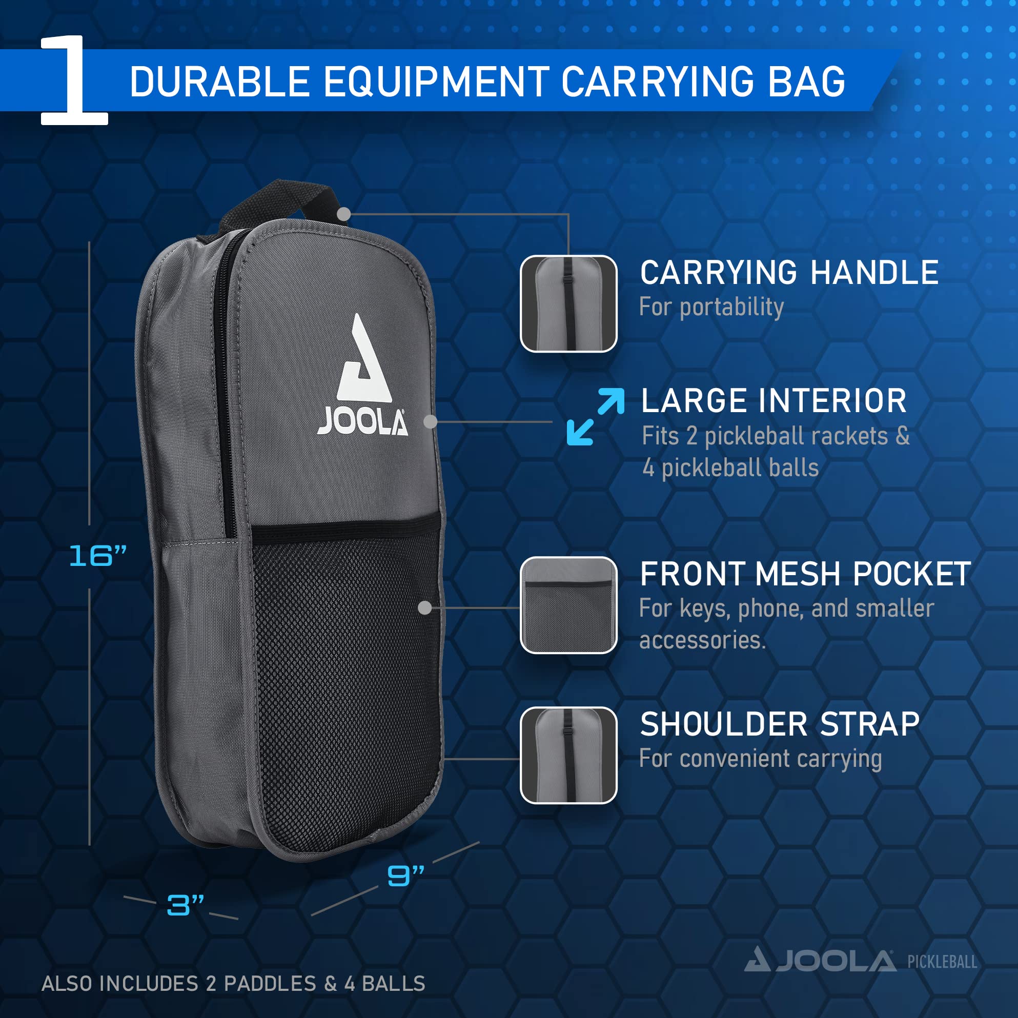 Two paddles and bag for JOOLA Ben Johns set