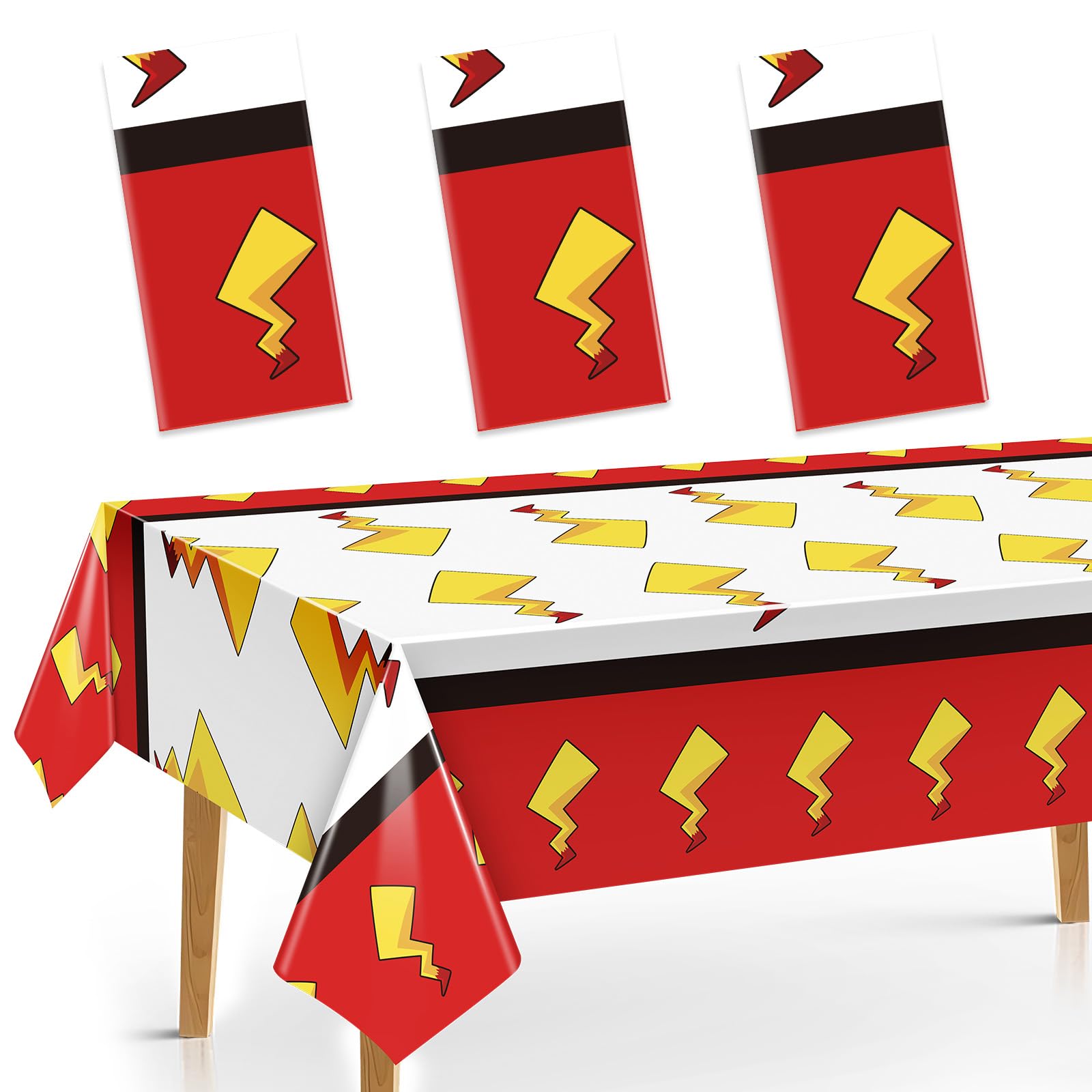 Joottuan cartoon birthday tablecloth 3 piece set red white
